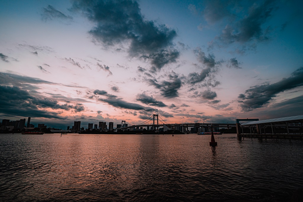 東京,夕陽,夕暮れ,お台場