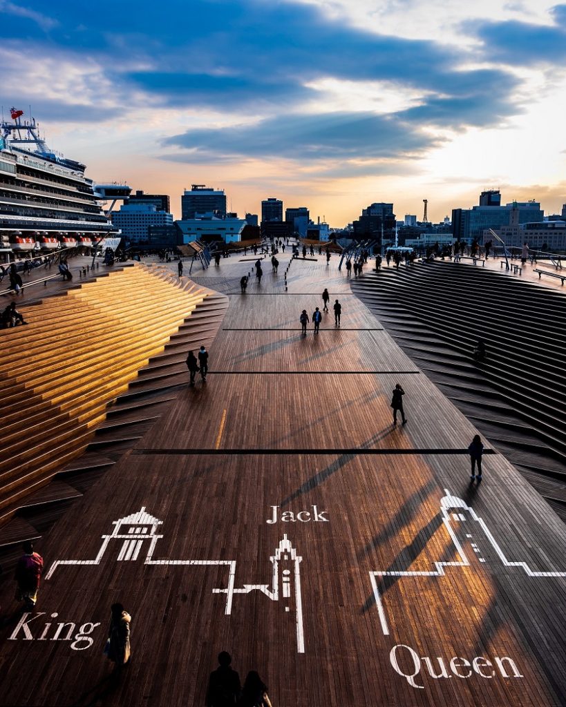 夕日,横浜,大桟橋,みなとみらい