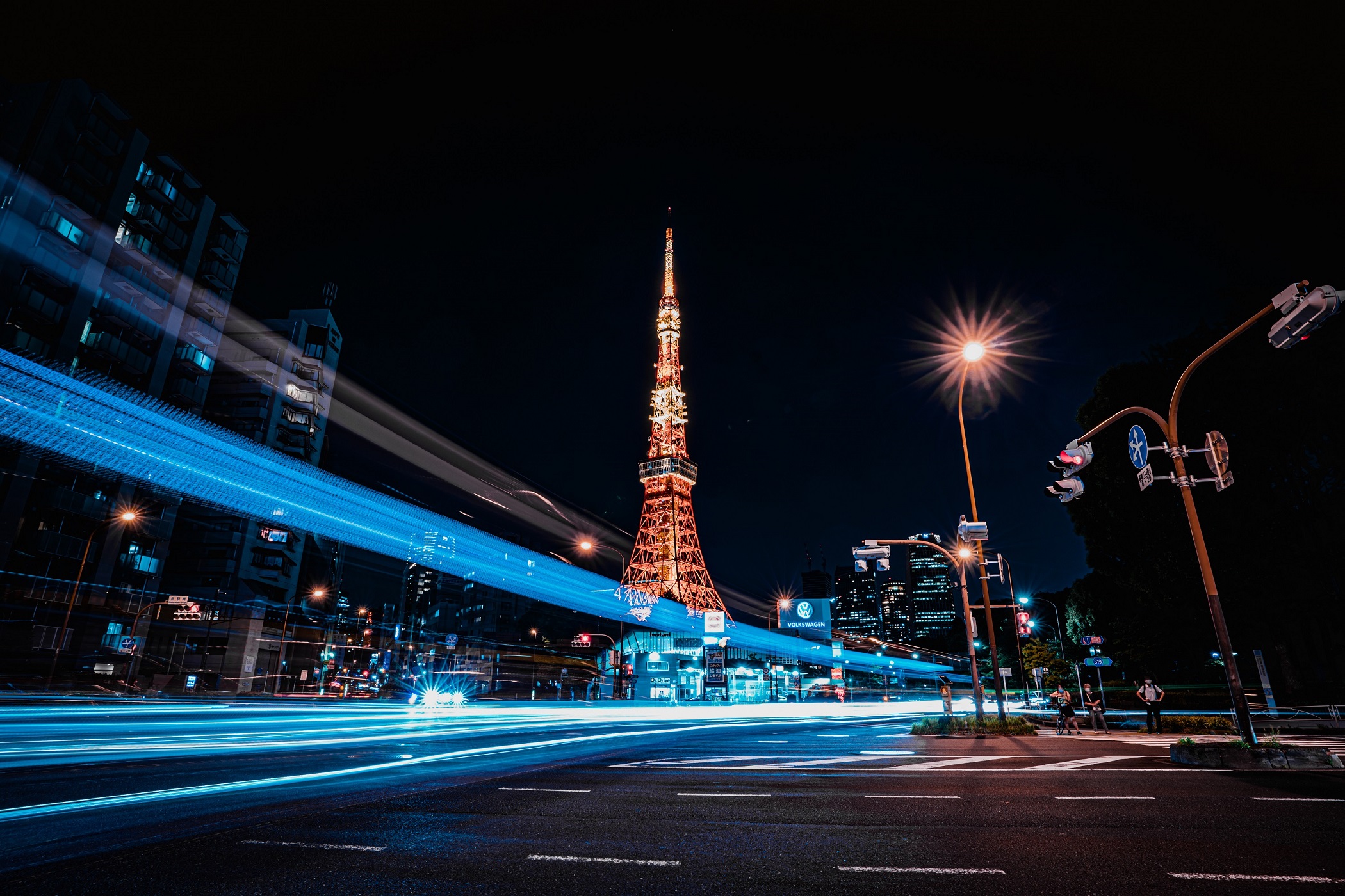 東京タワー,レーザービーム,夜景