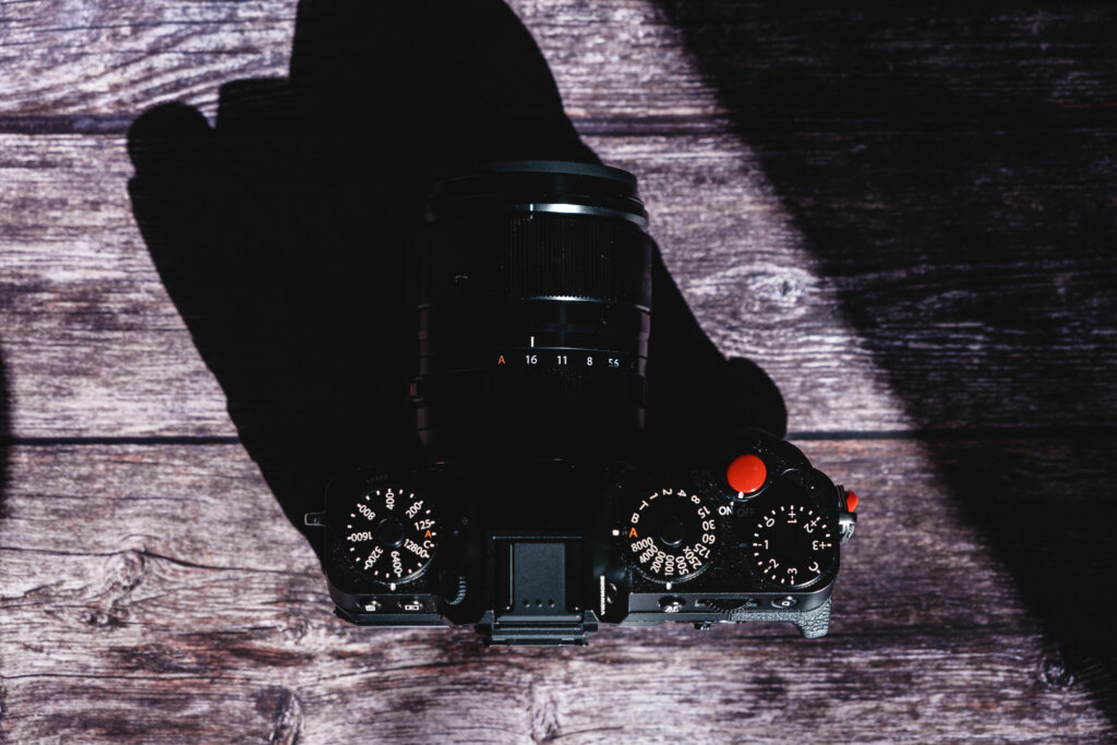 富士フイルムのカメラのシャッターボタン ソフトレリーズをつけて撮影 